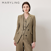 自复古摩卡棕亚麻A1GBW10170 新品 MARYLING玛俪琳芭蕾西装 2026春季