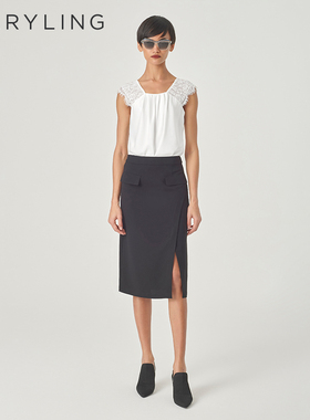 MARYLING玛俪琳春季新品白色LACE宽肩带醋纤背心A1EBW26270