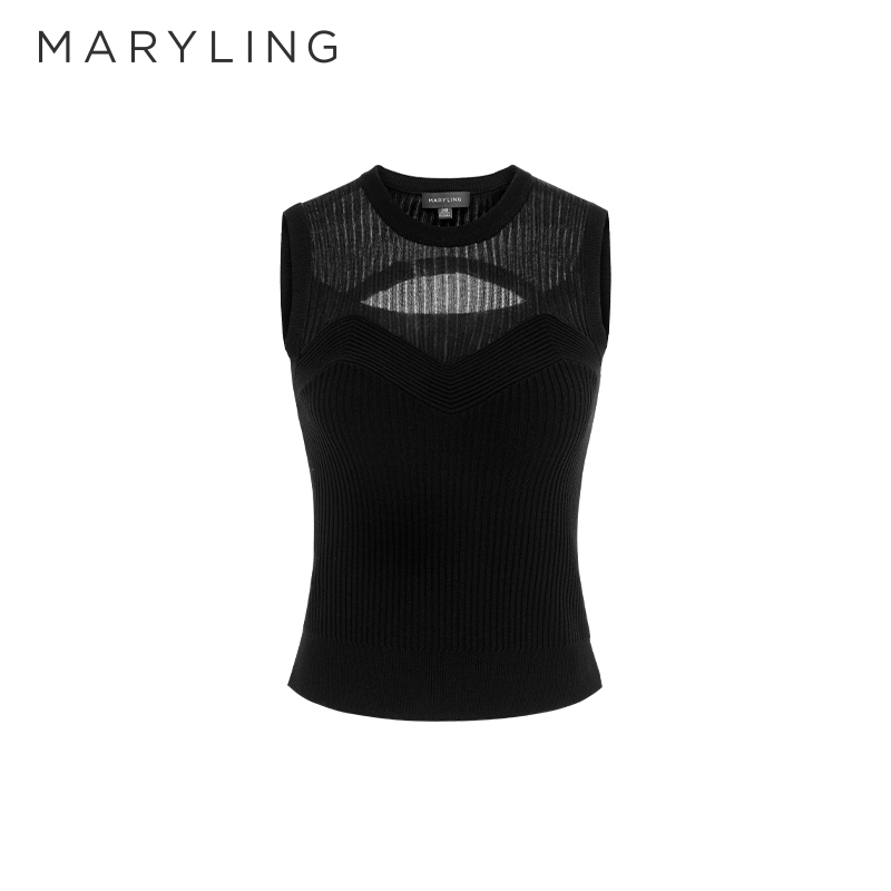 MARYLING镂空设计针织背心