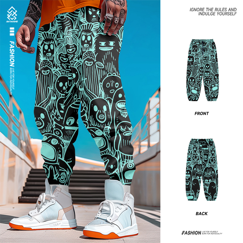 新款美式复古潮牌运动裤