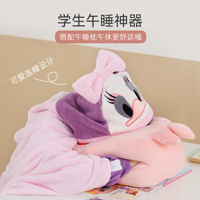 宝宝午睡毯洗澡巾毛毯斗篷儿童抱枕珊瑚绒吸水午休毯卡通吸水毯