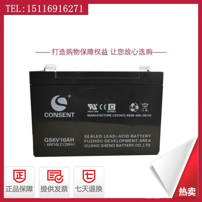 CONSENT光盛蓄电池GS6V4AH7AH 10AH电梯消防应急儿童车电子秤电瓶