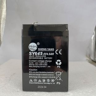 SHENGYANG晟阳蓄电池 电子称用电瓶 SY645 6V4.5Ah玩具车童车