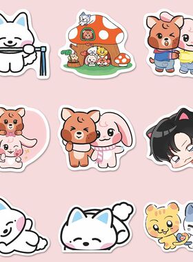 108张韩团nctdream动物塑贴纸kkyuping罗渽民朴志晟李帝努钟辰乐