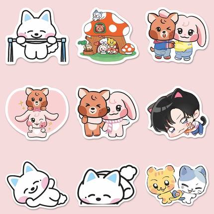 108张韩团nctdream动物塑贴纸kkyuping罗渽民朴志晟李帝努钟辰乐