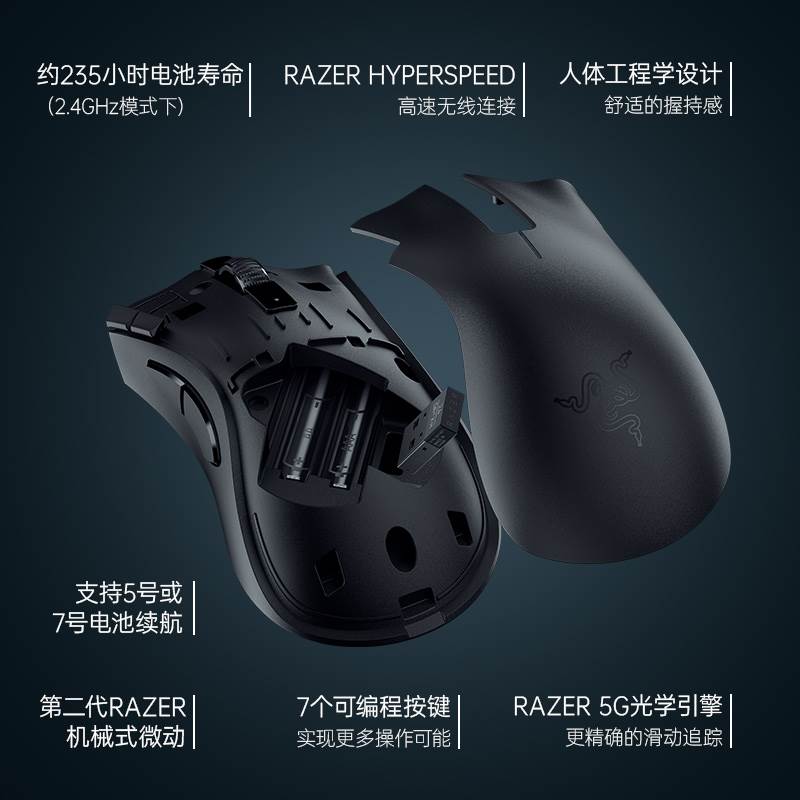 Razer雷蛇无线鼠标炼狱蝰蛇v2x极速版蓝牙电竞电脑游戏电池款-封面