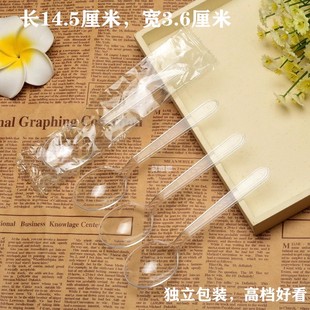 加厚一次性勺子长柄透明大号汤勺打包饭勺外卖调羹甜品勺糖水勺