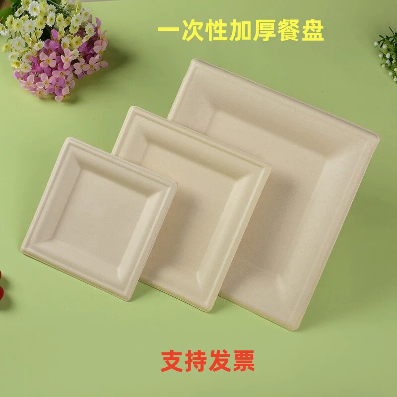一次性本色纸盘子幼儿园纸盘