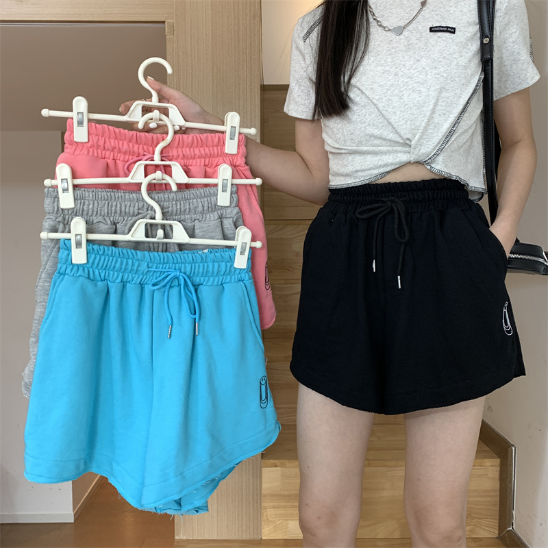 Real shot of Harajuku style short pants for women 2021 summer Korean fashion loose student casual pants trend