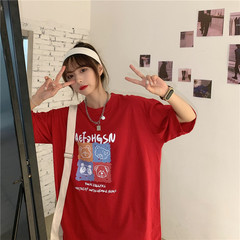 實拍夏季新款韓版時尚寬鬆短袖恤女裝學生百搭圓領上衣潮流