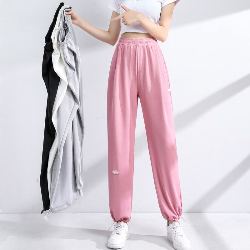 Real shot ice silk wide leg pants women's 2021 summer thin high waist vertical casual pants