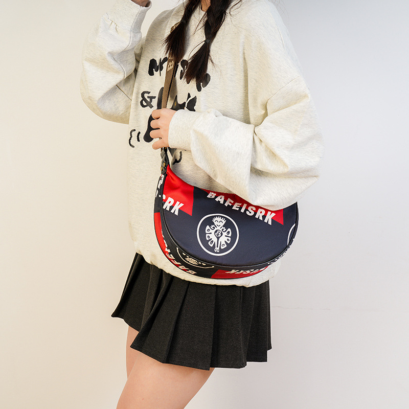 潮流时尚印花饺子包休闲女士单肩腋下包女跨境新款大容量斜挎包女