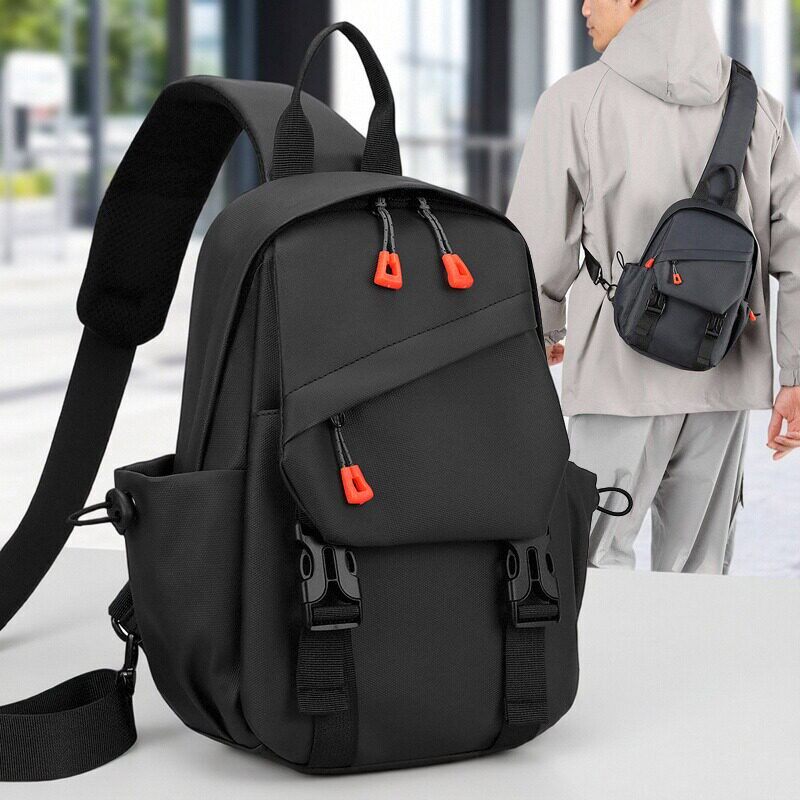 新款斜挎包男轻便户外防水usb充电通勤骑行通用运动胸包男经典款