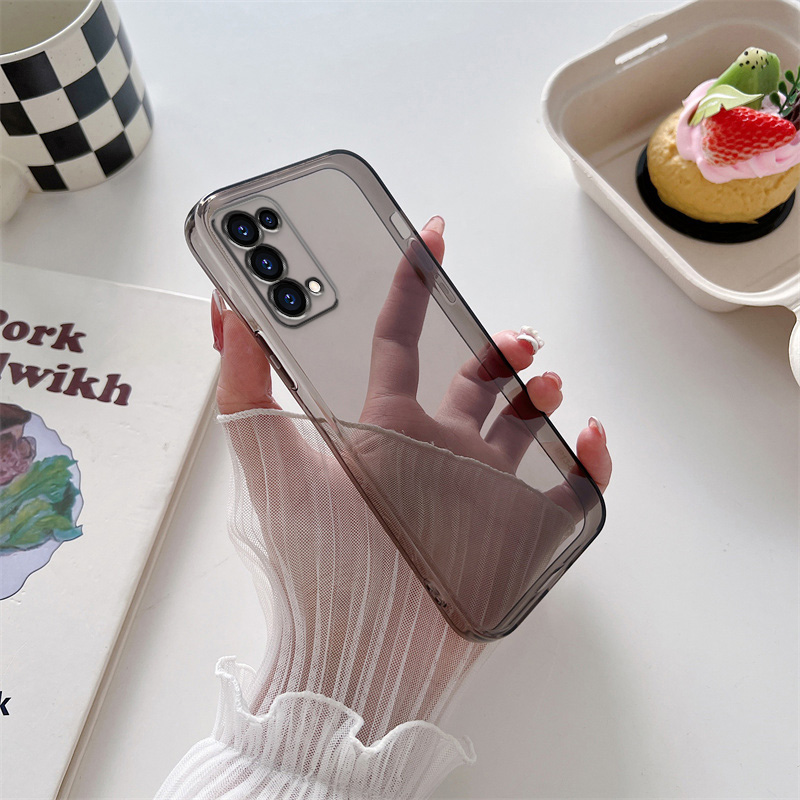 ikoko适用OPPO Reno5直边相框手机壳RENO5K硅胶保护套超薄软边透明四角加厚防摔镜头全包男女新款个性简约创