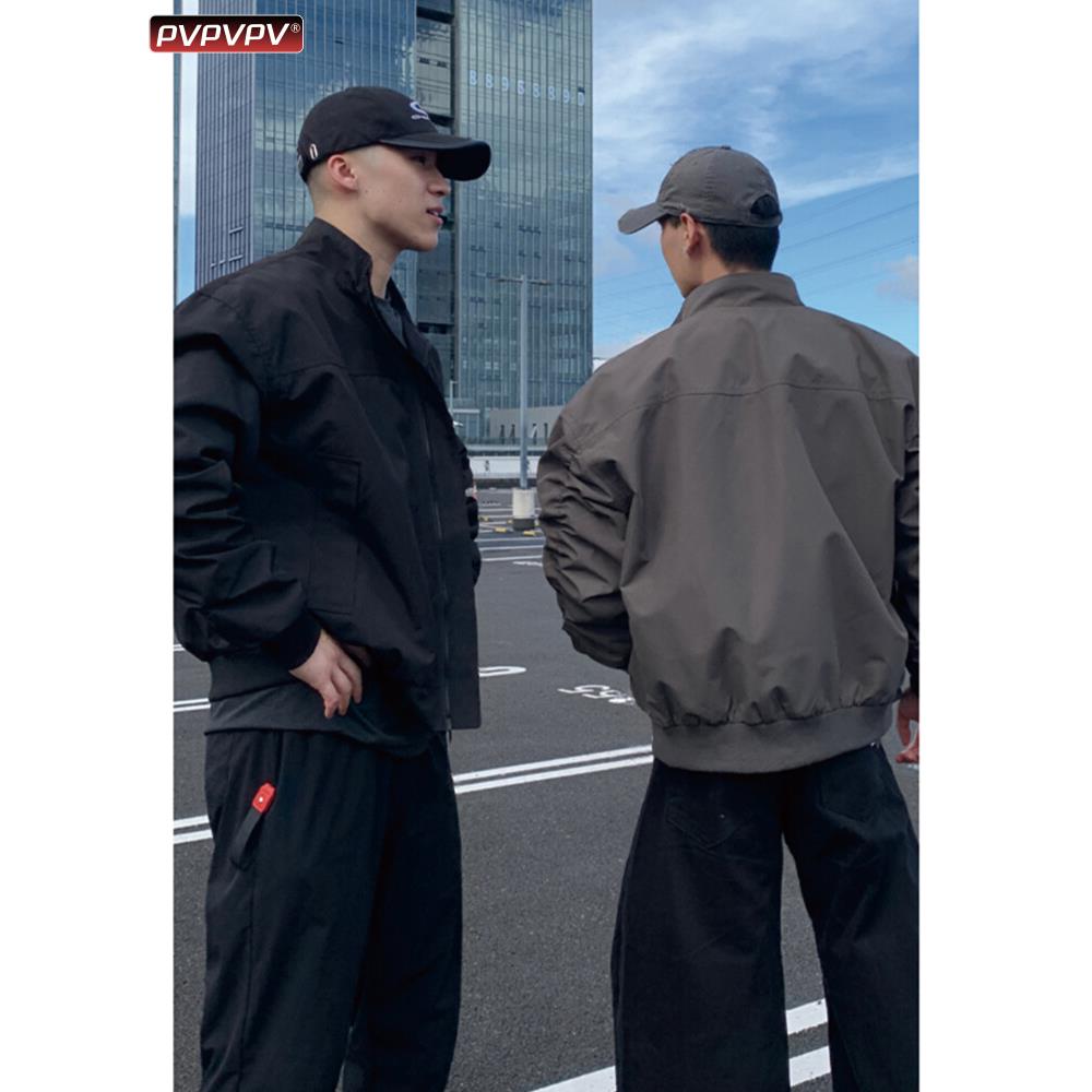 美式立领三防短款夹克男秋