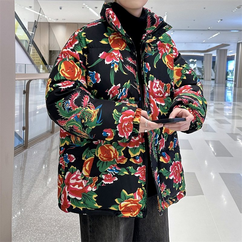 东北超厚大花布棉袄子男生防寒保暖羽绒棉服外套2024新款国潮棉衣,男装,棉衣,淘宝优惠券,粉丝福利购,淘宝优惠卷