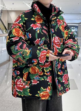 东北超厚大花布棉袄子男生