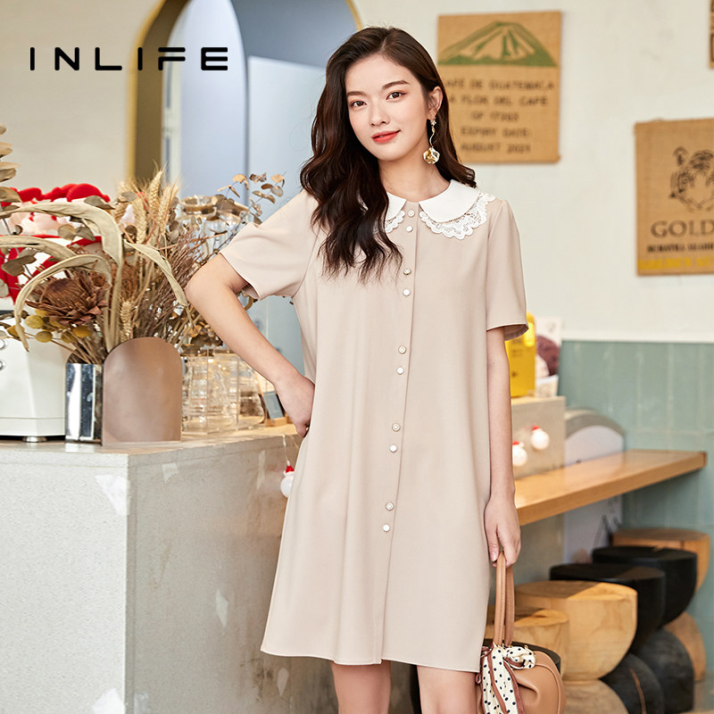 【淘宝百亿补贴官方直播】伊纳芙法式文艺连衣裙女M21X2L3376