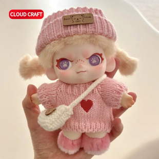 适用DORA娃衣可爱粉色针织毛衣套装dora自在系列毛绒玩偶可换装