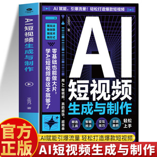 【认准正版】AI短视频生成与制作从入门到精通 零基础做大片AI赋能手把手教学引爆流量 全流程揭秘AI短视频创作书籍