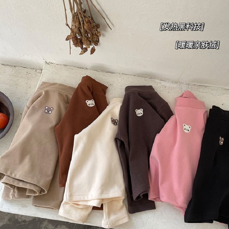 儿童洋气可爱小熊半高领内搭T恤秋冬保暖0-6岁男女童长袖打底上衣,童装/婴儿装/亲子装,T恤,淘宝优惠券,粉丝福利购,淘宝优惠卷