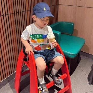 新款 衫 夏季 t恤宝宝趣味卡通恐龙印花半袖 男女童纯棉短袖 韩国童装