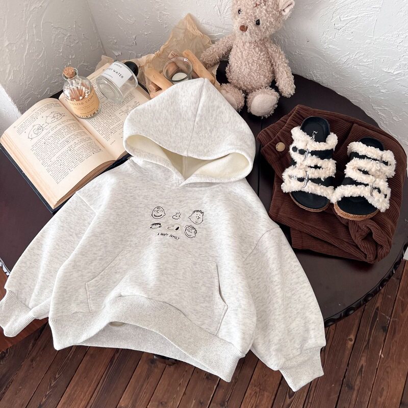 女童卫衣男宝宝卡通连帽外套上衣