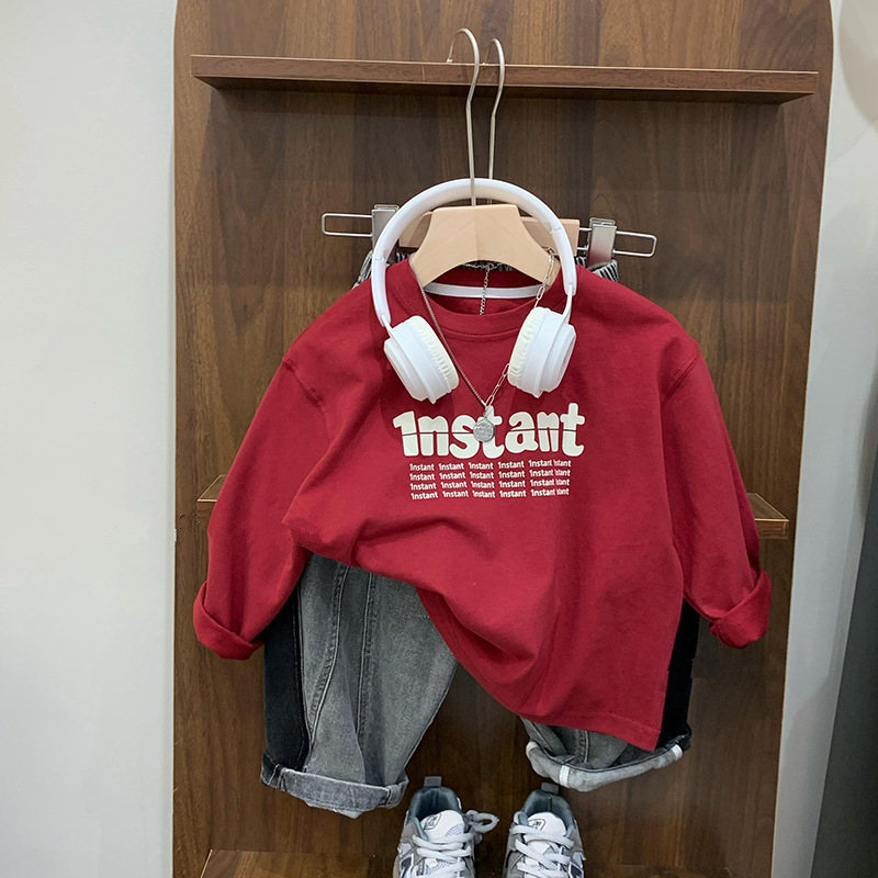 男女儿童秋装内搭长袖T恤纯棉