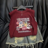 6岁男童潮酷痞帅无袖 t恤夏装 新款 纯棉宽松韩范宝宝背心薄款 上衣