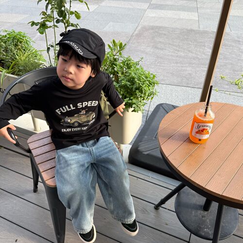 男女童卡通长袖T恤纯棉宽松上衣