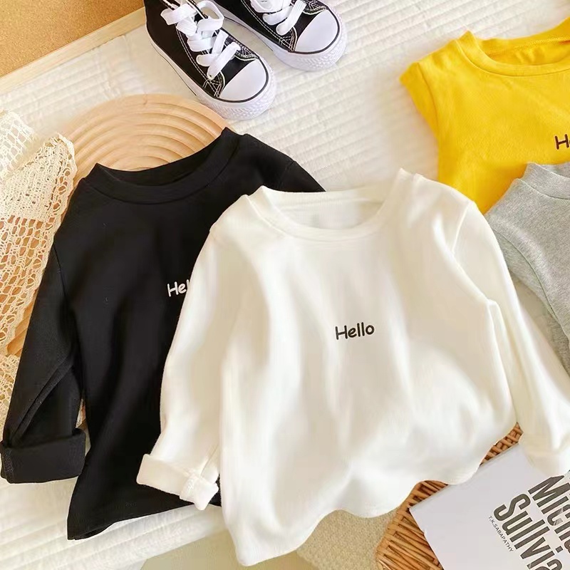 儿童秋装字母印花纯棉长袖打底衫