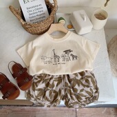 薄款 6岁中小儿童洋气短袖 2026夏季 T恤男女宝宝可爱趣味半袖 上衣