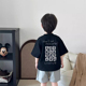 衫 儿童洋气时尚 纯棉上衣薄 新款 男童酷帅百搭黑色半袖 短袖 t恤夏季