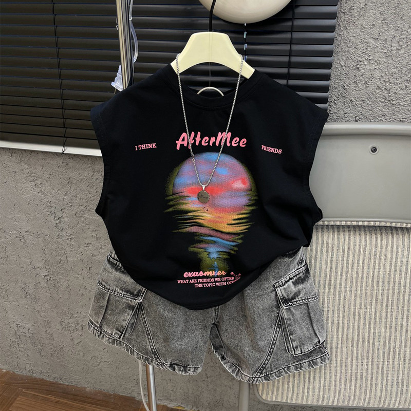 2026夏装新款男童韩范休闲无袖t恤中小儿童洋气时尚背心宽松上衣,童装/婴儿装/亲子装,背心吊带,淘宝优惠券,粉丝福利购,淘宝优惠卷