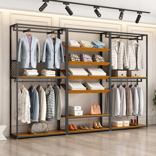 服装店挂衣展示架男装店衣架童装店货架女装店陈列架落地式衣服架