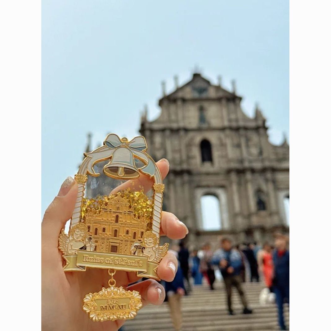 金色流沙精致浮雕金属磁吸冰箱贴