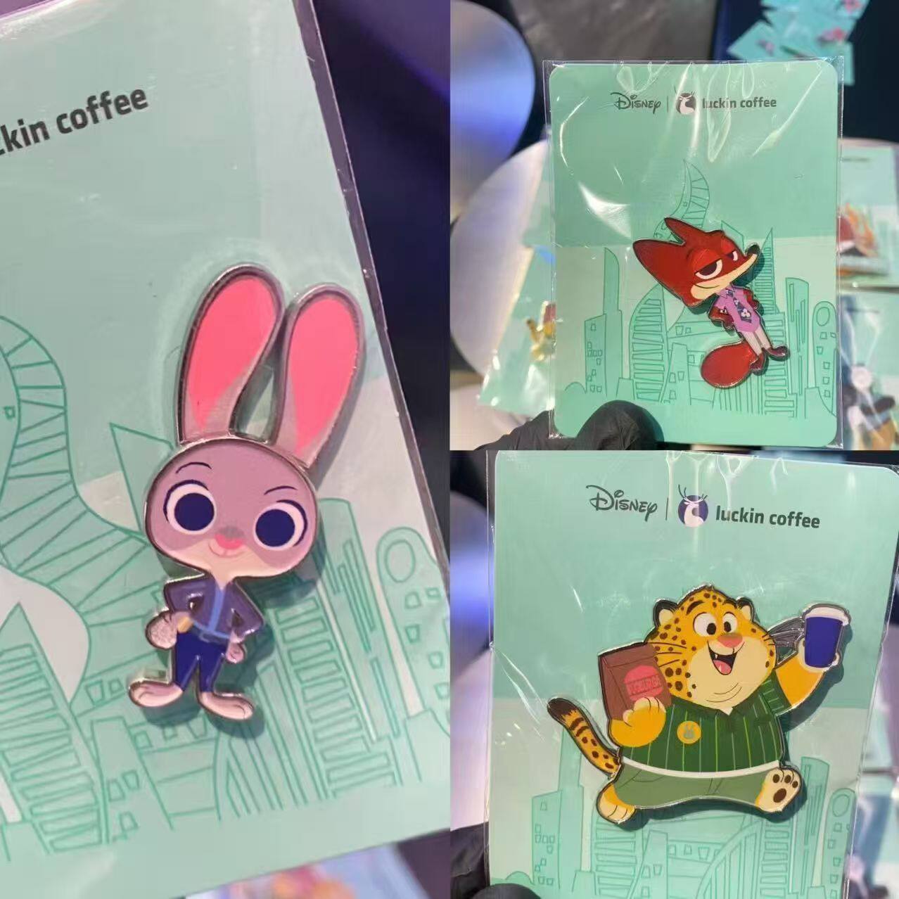 新款瑞幸疯狂动物城联名合金徽章