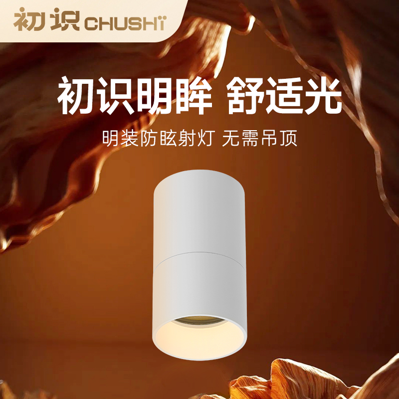 初识照明家用led明装射灯简约