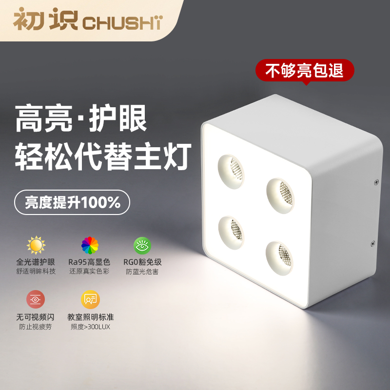 初识照明高亮斗胆灯明装筒灯射灯一体客厅卧室两头四头泛光无主灯