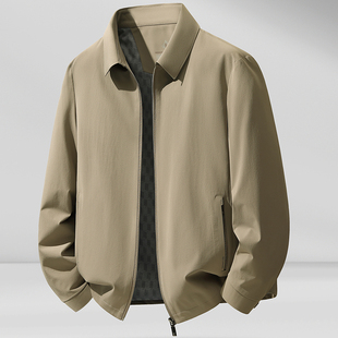 翻领行政夹克男士2026春季新款中年爸爸春装商务休闲通勤防风外套