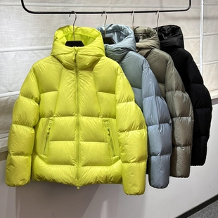 保暖鹅绒羽绒服男女2025冬季连帽短款户外拒水防风轻量鹅绒面包服