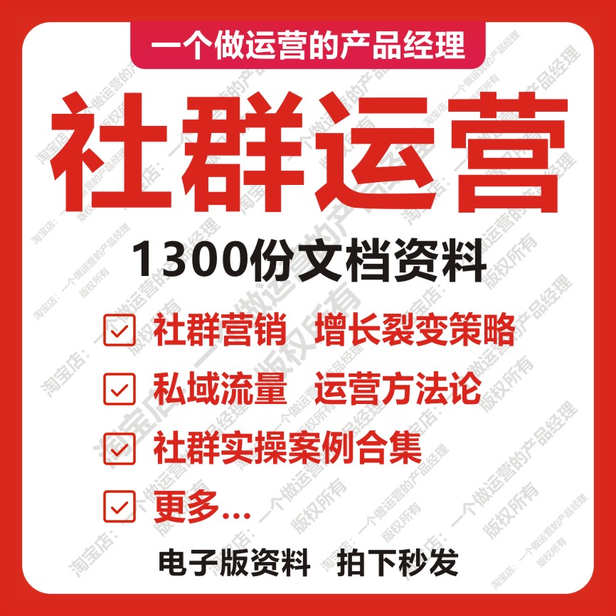 1300份社群运营裂变增长拉新拓客企微活动策划方案私域流量sop