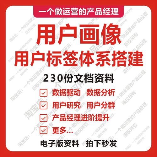 230份用户画像用户标签体系搭建产品经理数据分析精细化运营