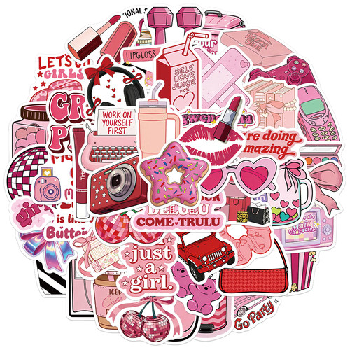 50张/套Cute Girly Printable Stickers手机壳水杯个性装饰贴纸