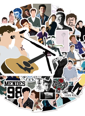 50张Shawn Mendes人物手机壳笔记本水杯电脑平板自粘装饰贴纸