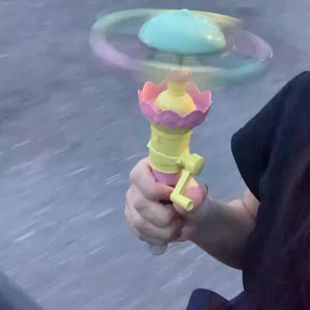 崇威手摇灯光旋转木马摩天轮趣味口吹泡泡棒亲子户外游戏泡泡玩具