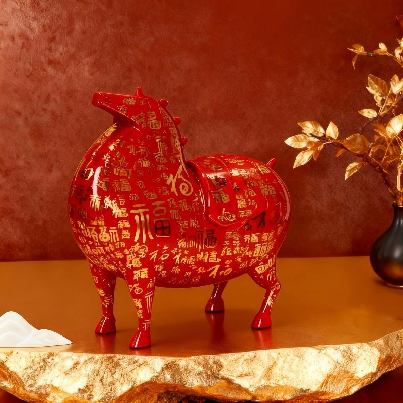 唐富贵马上有福中式装饰摆件