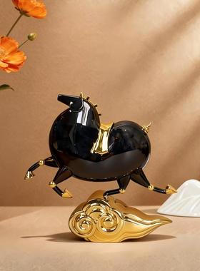 唐富贵炫彩平步青云金属摆件高级礼品商务送礼步步高升风水工艺品