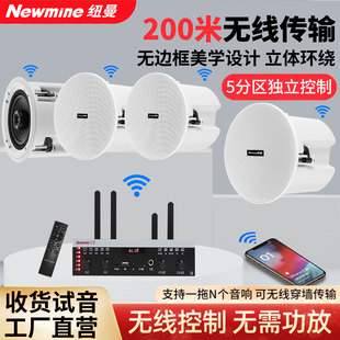 纽曼无线蓝牙吸顶音响嵌入式 家用同轴吊顶天花板音箱室内店铺餐厅