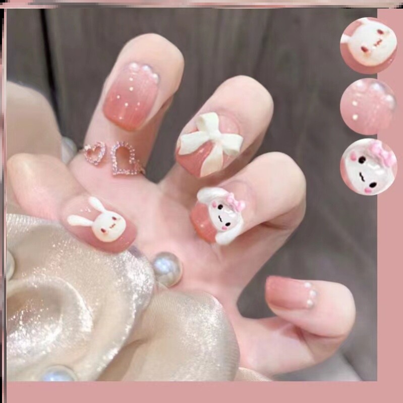 儿童穿戴甲片5岁8岁女童成品短款小孩子手作工可爱美甲网红爆款